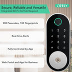 Built-in WiFi Fingerprint Smart Deadbolt with Keypad – Keyless Entry Lock for Home, Airbnb, Rental, Kids/Seniors, Remote App Access, Auto Lock, DIY Setup (No Gateway Needed), Alexa & Google Compatible