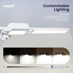 Neatfi LED Desk Lamp, Dimmable Desk Light with 360 SMD LEDs, 30W, CRI 95, Adjustable Color Temperature, Task Lamp for Home, Office, and Workbench (CCT, White, 41 Inches)