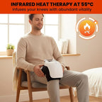 ROVIA 2026 New Portable Comfort Electric Knee Massager, 3-in-1 Rechargeable Knee Massage Machine with Heat, Red Light and Vibration, Adjustable Knee Pain Relief Wrap, Personal Care Appliances