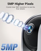 MUBVIEW 5MP Indoor Security Camera, 5/2.4G WiFi Cameras for Home Security, Pet/Dog/Baby Camera with Phone app, Plug-in, 2-Way Audio, Night Vision, Motion Detection, Auto Tracking, 4-Pack