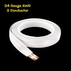 FRANKEVER 25ft 24-Gauge Hidden Super Flat Audio Cable with 2 Converters,Suitable for Audio Wire, LED Lighting Connection and Other Low Voltage Appliance Connection