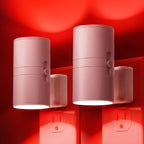 L LOHAS LED Night Light, Red Night Lights Plug into Wall, LED Nightlights, Light Sensor, Steep Aid Red, Dimmable Nightlight for Christmas, Holiday Decor, Party, Hallway, Bedroom, 2 Pack