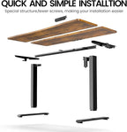 Veken 55 x 28 Inch Electric Standing Desk with Adjustable Height, Sit to Stand Computer Table for Study, Work or Gaming, Home Office Desk Brown