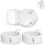 2 Pack Fast Charger iPhone 17/16/15,40W USB C Dynamic Apple Adapter with 60W Max 10FT Type C-C Fast Charging Woven Cable 40W Apple Wall Charger for iPhone 17 Pro/17 Air/16e/16/15Plus,iPad Pro/Air/Mini