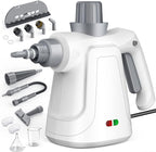 LaoTzi Steam Cleaner Handheld, 1300W High Pressure Natural Steamer with 450ml Large Tank & Hands-Free Lock, 14-Piece Steam Cleaner Pro Toolkit for Home, Kitchen, Car, Tile, Grout, Grill & Upholstery