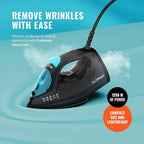 PurSteam Professional 1250W Steam Iron | Powerful Steamer with Burst of Steam & Spray | Non-Stick Soleplate, Easy Temperature Control & Auto Shut-Off
