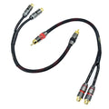 Arklove 2ft Shielded RCA Splitter Subwoofer Stereo Audio Video Cable 1 Male to 2 Female Dual Speaker Y Adapter Connector Extension Cord 24k Gold Plated(2 Pack)