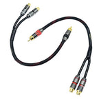 Arklove 2ft Shielded RCA Splitter Subwoofer Stereo Audio Video Cable 1 Male to 2 Female Dual Speaker Y Adapter Connector Extension Cord 24k Gold Plated(2 Pack)