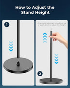 Aureday 12” Selfie Ring Light with Stand, Overall 79” Tall Ringlight Stands with Remotes and Phone Holder, Professional Floor Stand Light Ring for Video Recording/Live Stream/TikTok/Photography/Barber