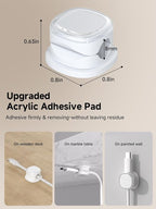 9 Pack Cord Organizer, Spring Cable Management, Adhesive Cute Cable Holder Clips, Phone Charger Wire Keeper for Desk Nightstand Car Office (9-Pack White)