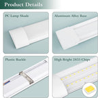 colmeguna 1 Packs 4FT LED Batten Light, Ultra-Thin Slim Ceiling Surface Mounted Light, 40W, 4000K, IP20, LED Ceiling Lamp for Garage, Shop, Hallway, Office, Market