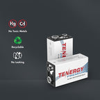 Tenergy TN136 4 Bay 9V Smart Charger with 4 Pieces Tenergy Premium 9V NiMH Rechargeable Batteries
