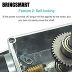 BRINGSMART 24V 5rpm DC Worm Gear Motor 70kg.cm Self-Locking Reversed Mini Turbine Geared Motor for DIY Robot Rotating Table Door Lock Curtain Machine