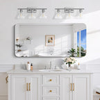 CILIBER Frameless Wall Mirror, 24" x 48" Bathroom Mirror Rounded Corner, HD Shatterproof Vanity Mirror with Polished Edge for Over Sink, Bedroom, Entryway, Vertical or Horizontal