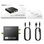 PROZOR 192KHz Digital to Analog Audio Converter DAC Digital SPDIF Optical to Analog L/R RCA Converter, Toslink Optical to 3.5mm Jack Adapter for PS3 HD DVD PS4 Amp Apple TV Home Cinema