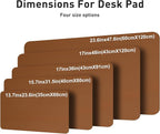 Aothia Faux Leather Desk Mat – Large Mouse Pad, Non-Slip PU Leather Blotter, Waterproof Writing Surface for Office and Home (Brown, 47.2" x 23.6")