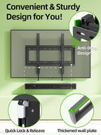 USX Mount UL Listed TV Mount Low Profile for Most 26-60" Flat Screen LED, LCD, Curved TVs, TV Wall Mount Bracket Tilt VESA 400x400mm- Up to 99lbs, Quick Lock and Release to Mounts on 12" 16" Stud