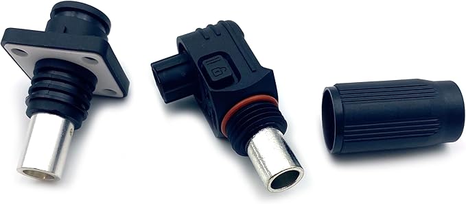 1 Set Battery Energy Storage Connector, 200A High Current Connectors Quick Plug Terminal Black Right Angle Plug and Socket IP67 Waterproof Power Adapter Crimping 50mm² Wiring (1500V)