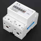 DDM75S Electric Meter, Single Phase 4P Din Rail Energy Meter LED Electricity Power Consumption Wattmeter Energy Meter 10 to 40A