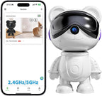 Dzcctvipc-Cute Bear-2K Wireless-Smart Robot-Home Security - Camera,Nanny & Pet Motion Monitor,Baby Cry Detection Alarm,Privacy Mode,5G Dual-Band,PanTilt,Full HD Night Vision,24/7 Recording,2-Way Audio