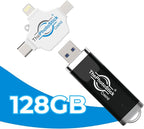 ThePhotoStick® Omni 128GB USB Flash Drive & Memory Stick – Photo & Video Backup for iPhone, Android, Mac & PC – Multiport Connection to Easily Store & Transfer Files
