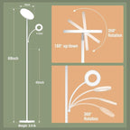 marctronic White Floor Lamp, 42W 4000LM Super Bright LED Room Lamp with Adjustable Reading Light,Dimmable Modern Standing Lamp with Remote & Touch Control for Room Bedroom Office Floor Light