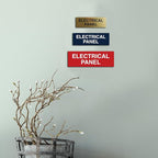 All Quality Basic Electrical Panel Sign - Fire Regulation Safety Compliance Sign - Dark Brown - Small (5 Pack)