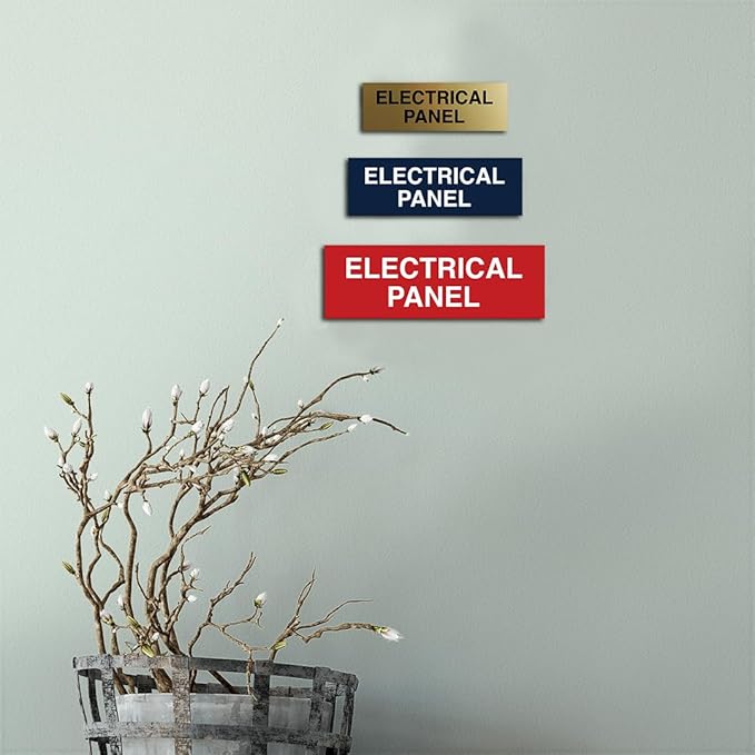 All Quality Basic Electrical Panel Sign - Fire Regulation Safety Compliance Sign - Dark Brown - Medium (10 Pack)