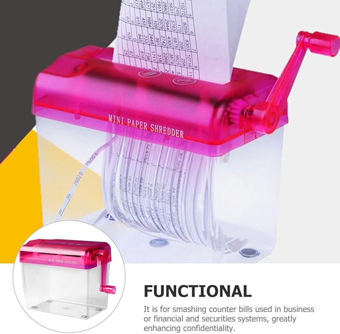DEARMAMY Manual Paper Shredder for Home and Office, Mini Handheld A4 Paper Cutter, Wear-Resistant Portable Desktop Shredder for School and Household Use