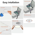 MKUJOO 36 Pack 6 Inch Ultra-Thin LED Recessed Ceiling Light with Junction Box,panel light,Daylight, 13W,2700K/3000K/3500K/4000K/5000K Selectable Dimmable Downlight ETL&FCC&CE and Energy Star Certified