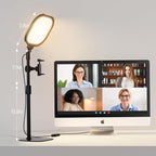 LitONES 2Pcs Desktop Video Conference Lighting for Zoom Meeting, Computer, Laptop, Work from Home with Nature Soft Light, Adjustable Brightness & Color Temp and Flexible Stand & Versatile Phone Holder