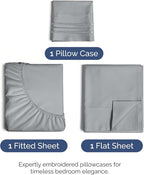Twin XL Size 3 Piece Sheet Set - Comfy Breathable & Cooling Bed Sheets Set - Hotel Luxury Bedding for Women, Men, Kids, Teens, Boys & Girls - Deep Pockets, Soft, Wrinkle Free - Oeko-Tex - Steel Blue