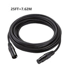MFL. 25 ft Flexible DMX Cable 3 Pin Signal XLR Male to Female Cable Wire for Stage Lighting DJ Lights, 110 Ohms Impedance, Black, 4 Pack