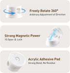 AGPTEK 8 Pack Magnetic Cable Clips, Upgraded 360° Rotatable Cord Holder Clips for Nightstand, Desk Cord Organizer Adhesive Wire Management Home Office Phone Charging Cords USB Cable Keeper (White)