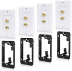 4 Pack Speaker Wall Plate with Low Voltage Mounting Bracket for Banana Plug 1.0 Speaker Home Theater
