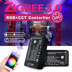 GLEDOPTO Zigbee3.0 RGBCCT LED Strip Controller Pro Alexa Voice/APP/Remote Control 16 Million Colors Changing Tape Light Controller Compatible with Amazon Echo Plus Tuya Smartthings