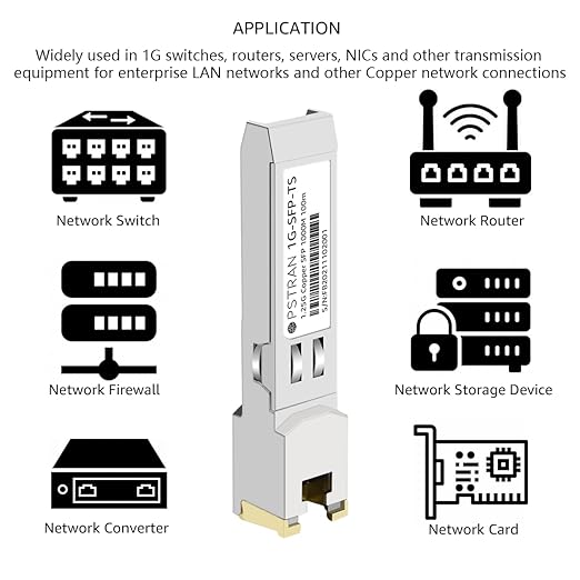 OPSTRAN 10/100/1000BASE-T SFP SGMII Copper Transceiver Module Compatible with Cisco GLC-TA RJ45 100m cat5e/6 10 Pack