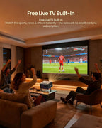 4K Projector with WiFi and Bluetooth, Home Theater 1500 ANSI Lumen Movie Projector,30W Dolby Audio, Licensed Apps Smart Projector,Auto Focus/Keystone,MEMC,360° Adjustable Swivel Stand