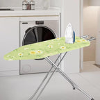 ZCFYGDX Fresh White Daisy Print Ironing Board Cover, Resist Scorching & Staining, Easy to Install Resistant Elastic Edges, 3 Nylon Buckle Straps Fasteners, Protective Scorch Cloth Covers Size-M