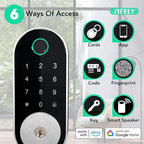 Built-in WiFi Fingerprint Smart Deadbolt with Keypad – Keyless Entry Lock for Home, Airbnb, Rental, Kids/Seniors, Remote App Access, Auto Lock, DIY Setup (No Gateway Needed), Alexa & Google Compatible