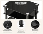 FITUEYES 4-Tier Media Stand Audio/Video Component Cabinet with Glass Shelf for/Apple TV/Xbox One/PS4 AS406001GB