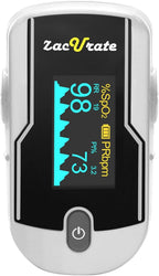 Zacurate 500E-B Wireless Bluetooth Fingertip Blood Pulse Oximeter Monitor with FREE App, SpO2, Heart Rate, Plethysmograph, and Perfusion Index Finger Oxygen Sensor Meter