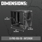Gator Cases Pro Series 10U Rack Case with Standard 19" Depth, Roto Molded Made in USA (G-PRO-10U-19)