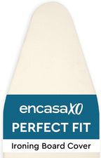Encasa XO Ironing Board Cover and Pad 54"x18" - 4mm Felt X-Large Iron Board Cover with Padding - Heat Resistant, Stain-Safe Dye, Non Slip Elastic Bungee Cord Tightening Iron Table Cover Natural