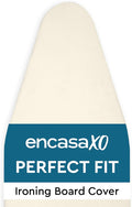 Encasa XO Ironing Board Cover and Pad 49"x18" - 4mm Felt Wide Iron Board Cover with Padding - Heat Resistant, Stain-Safe Dye, Non Slip Elastic Bungee Cord Tightening Iron Table Cover Natural