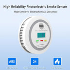 Virtue Sensor Smoke & Carbon Monoxide Detector, 2-in-1 CO Detector Alarm for Home Garage RV with LCD Display Safety Alarm System Audible and Visual Alert
