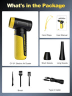 DEEBOX Electric Compressed Air Duster & Blower, 150000 RPM Super Power Adjustable Air Duster, 3 Speed Cordless Mini Blower, USB Rechargeable (5V/2A), Portable Dust Remover for Computer Keyboard Car