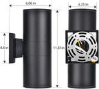 wowlite Modern Outdoor Wall Lights, Up and Down Lights Wall Mount Cylinder Sconce Matte Black, Waterproof Exterior Lights Fixture for Porch Patio Garage Front Door, Pack of 2