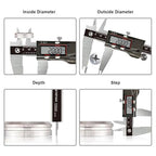 KETOTEK Digital Caliper, 12 Inch/300mm Vernier Caliper Measuring Tool with Stainless Steel, IP54 Splash Proof, Electronic Micrometer LCD Screen Auto-Off, Inch/Millimeter Conversion for 3D Printing
