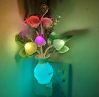 AUSAYE 1Pack Plug in LED Night Light Auto Dusk to Dawn Sensor,0.5W Energy Saving Lamp Dream Nightlight Rose Flower Mushroom Night Lights for Kids Adults Bedroom,Bathroom,Living Room,Kitchen,Hallway